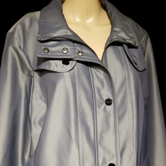 London Fog Women's Ladies' Spring Fall Pea Coat / Sz XL / Grey w metallic sheen - Picture 5 of 17